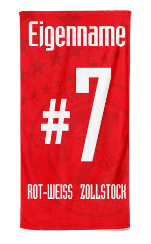 S.V. Rot-Weiss Zollstock Handtuch "Eigenname" Personalisierbar