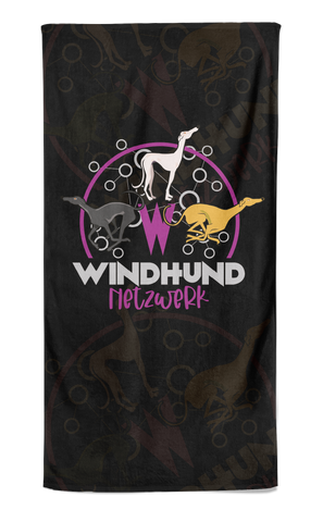 Windhund Netzwerk Handtuch "Schwarz"